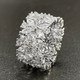 Stylish Wide Zirconia Floral Cluster Diamond Ring