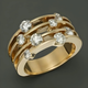 Golden Layered Ring with Zirconias