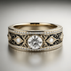 Gold-Plated Vintage Ring with Crystal