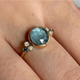Vintage Ocean Blue Crystal Ring