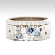 Vintage Blue Silver-Plated Glitter Ring