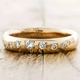 Ring set with sparkling diamonds in antique gold