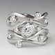 Vintage Irregular Zirconia Silver Ring