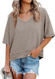 Damen T Shirt Mit V Ausschnitt Und Lockerer Passform