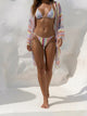 Damen Bikini Set Gestreift Rosa