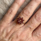 Vintage Handmade Red Cubic Zirconia Lotus Flower Ring