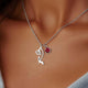 Birthstone Birth Flower Necklace Personalized