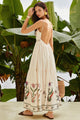 Damen Maxikleid Mit Blumenprint Und Bandeau Ausschnitt