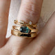 Vintage Gold Green Glass Ring Set