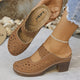 Damen Sandalen Mit Cutouts Und Blockabsatz