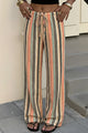 Damen Weite Hose Mit Streifen Und Bindeband