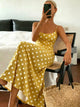 Ärmelloses tailliertes Midi-Kleid mit Polka-Dot-Muster für Damen