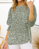 Damenbluse Mit Blumenmuster Und Rundhalsausschnitt