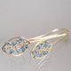 Vintage Blue Hollow Leaf Golden Earrings