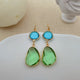 Gold Peridot Minimalist Drop Earrings