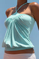 Damen Crop Top Mit Raffungen Und Neckholder Mint