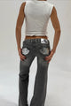 Damen Wide Leg Jeans Mit Patchwork Aus Baumwolle