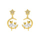 Goldene Katzenohrringe mit Zirkonia – Feline