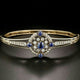 Bracelet made of blue crystal with zirconia in vintage gold