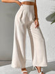 Beige Hochbundige Weite-Bein Hose für Damen - Yara