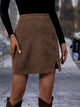 Damen Midi Cordrock Mit Frontschlitz