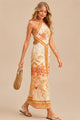 Damen Midikleid Mit Blumenprint Und Neckholder