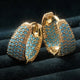 Elegant Golden-Tone Turquoise Beaded Hoop Earrings