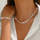Elegant Glass Rhinestone Fish Tail Set - Necklace with Bracelet