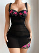 La Rose Ruched Mesh Nightgown