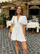 Damen Minikleid Mit Stickerei Und V Ausschnitt