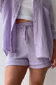 Damen Zweiteiler Hemd Und Shorts Mit Kordelzug