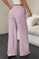 Damen Wide Leg Hose Mit Struktur Und Knotenbund