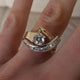 Antique-Inspired Irregular Gold and Silver Zirconia Ring