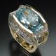 Vintage Blue Crystal Zirconia Irregular Ring