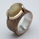 Sculptor Ring with Brown Vintage Stone