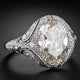 Vintage Silver-Plated White Glitter Ring