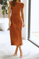 Damen Midikleid Mit Wasserfallausschnitt Und Seitenschlitz