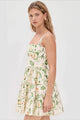 Damen Midikleid Mit Blumenprint Und Eckigem Ausschnitt