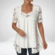 Damenbluse mit floraler Spitze und Stickerei