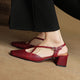 Damen Blockabsatz Pumps Mit Eckiger Kappe