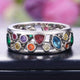 Multi-Stone Silver Band Ring