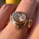 Vintage Irregular Round Golden Round Crystal Ring