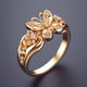 Exotic Golden Butterfly Ring with Floral Pattern