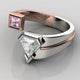 Vintage Silver & Rose Zirconia Ring