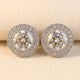 Round Cut Moissanite Halo Stud Earrings