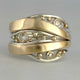 Wavy Gold Zirconia Ring in Vintage Style