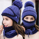 Gemütliches Strick-Wintermütze- und Schal-Set für Damen