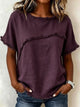 Damen T Shirt Mit Fransen Und Rundhalsausschnitt