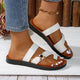Damen Zehenring Sandalen Aus Leder Zum Hineinschlüpfen