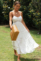 Damen Maxikleid Mit Spitze Und Hoher Taille